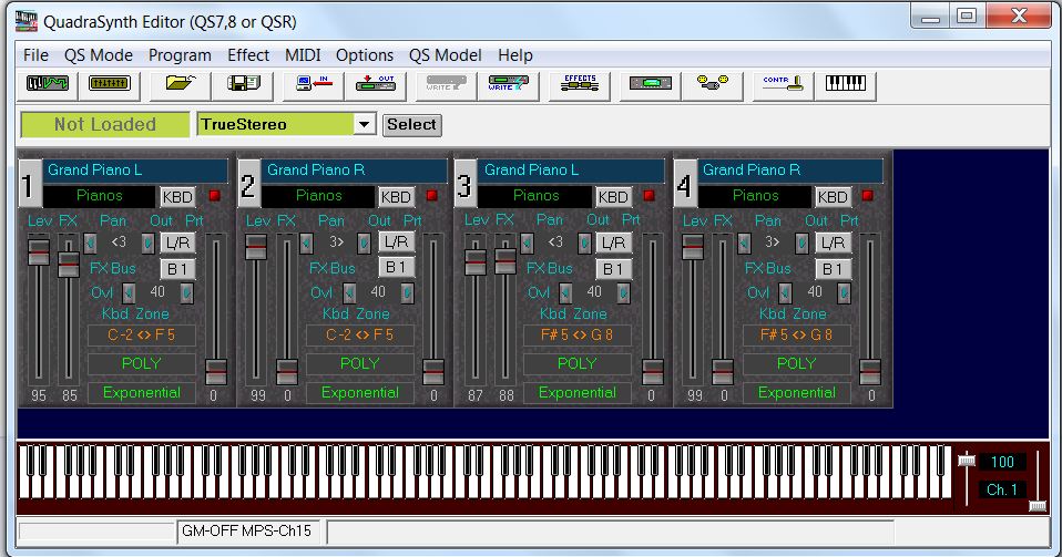 QS Edit Pro program mode screen